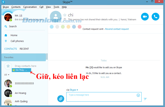 Kéo thả tên Những điều cần biết về Skype - Phần 4