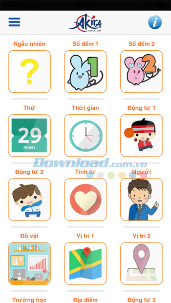 Danh mục Học Kanji N5 cho Android