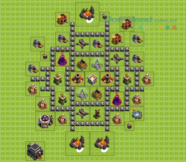 Cách đặt súng phòng thủ trong game Clash Of Clans