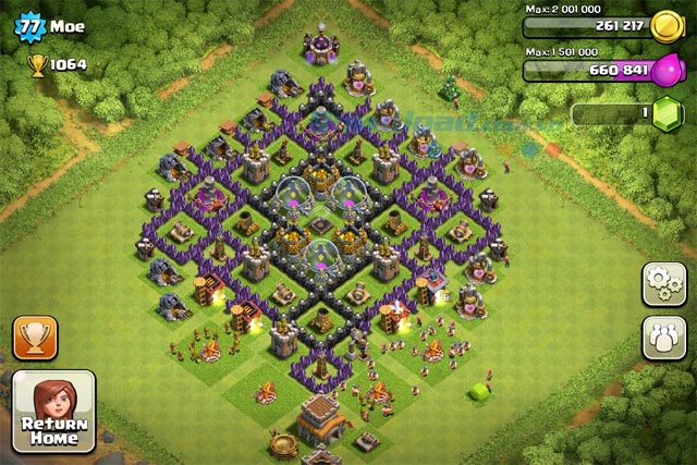 Cách đặt súng phòng thủ trong game Clash Of Clans