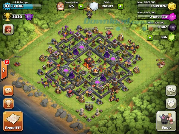 Cách đặt súng phòng thủ trong game Clash Of Clans