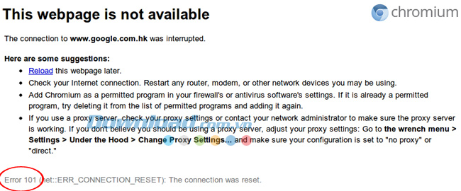 Lỗi Khắc phục lỗi "This webpage is not available" trên Chrome