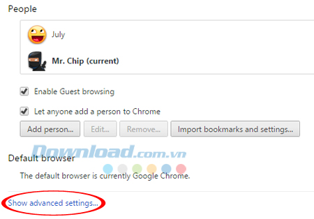 Cài đặt nâng cao Khắc phục lỗi "This webpage is not available" trên Chrome