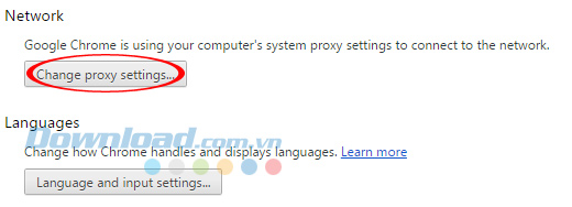 thay đổi proxy Khắc phục lỗi "This webpage is not available" trên Chrome