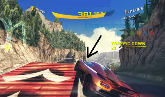 Khoảng cách từ bánh xe đến đỉnh máng nghiêng Mẹo thực hiện kỹ thuật Barrel Roll trong Asphalt 8 hiệu quả
