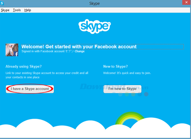 Cách đăng nhập Skype bằng tài khoản Facebook 