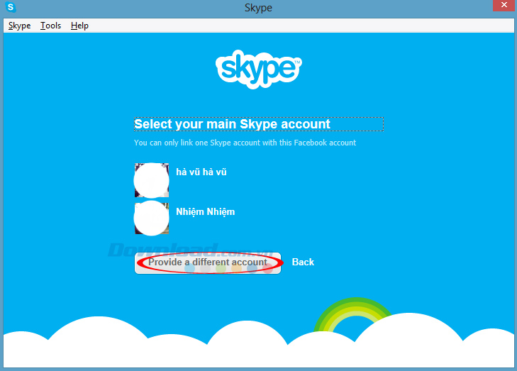Cách đăng nhập Skype bằng tài khoản Facebook 