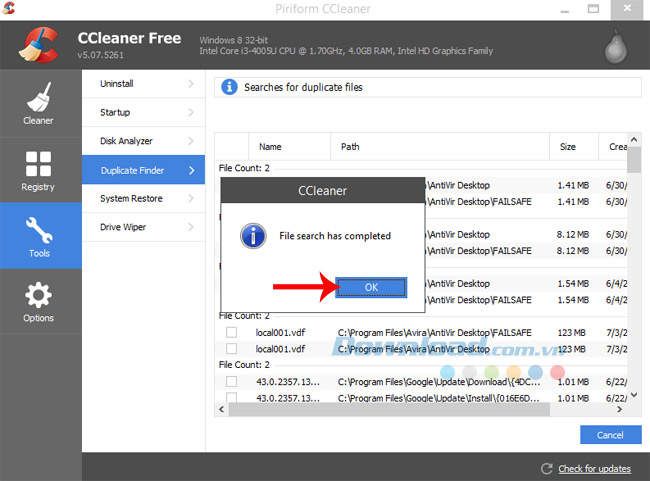 Quét hoàn thành 3 tính năng ít người biết tới của CCleaner