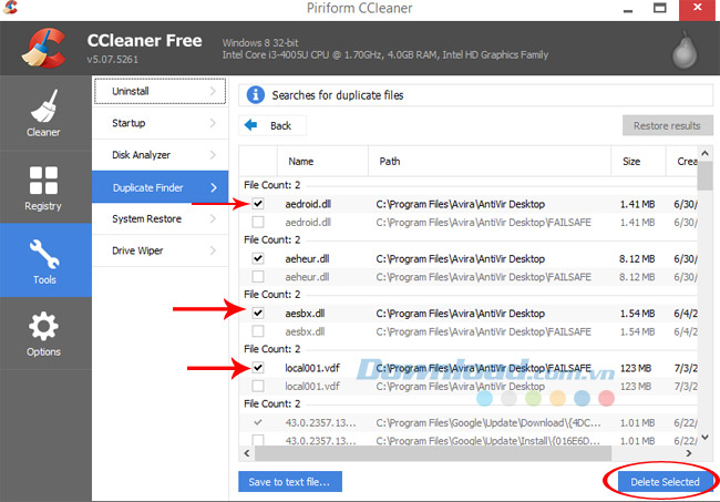 Xóa các file trùng lặp 3 tính năng ít người biết tới của CCleaner