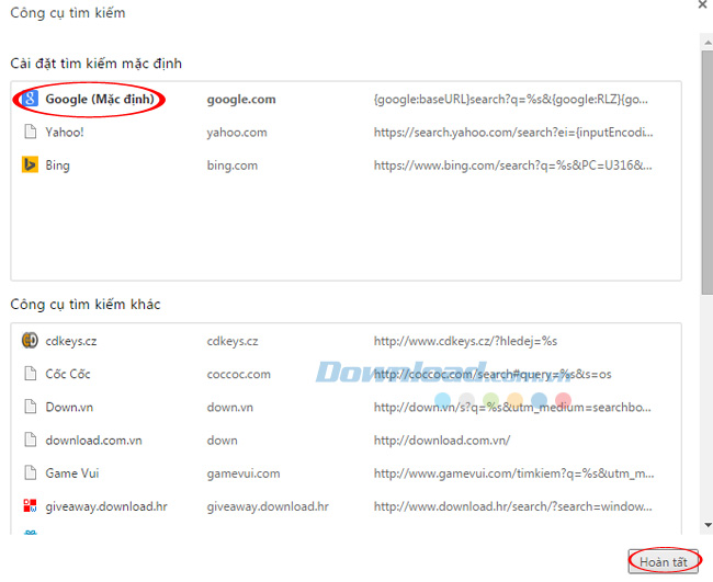 Chọn Google Cách gỡ bỏ Mystart Search khỏi các trình duyệt