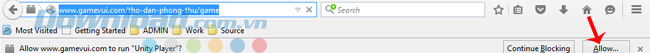 Chọn vào Allow