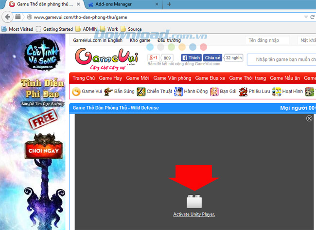 Lỗi Unity trên trình duyệt Firefox