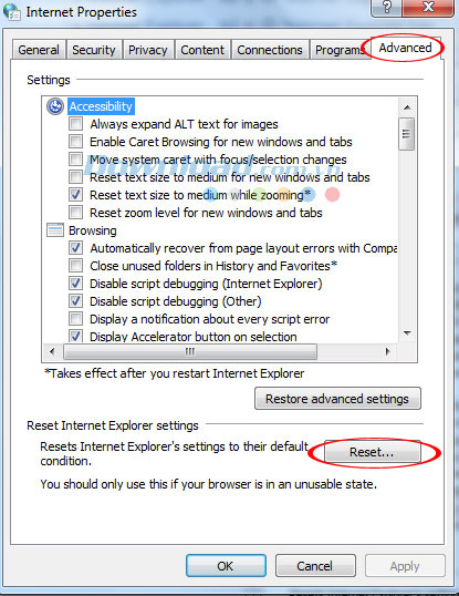 Chọn thẻ Advanced Khắc phục các lỗi do Flash hiệu quả nhất - Phần 2