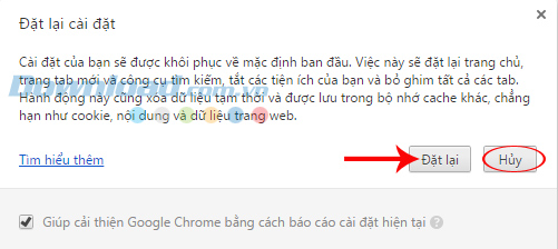 Cài đặt lại Chrome Cách tăng tốc duyệt web trên trình duyệt Chrome