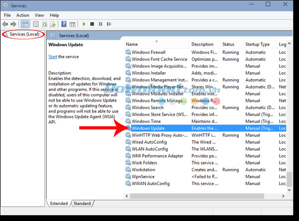 Services local Cách không cho Windows 10 tự động cập nhật hiệu quả nhất
