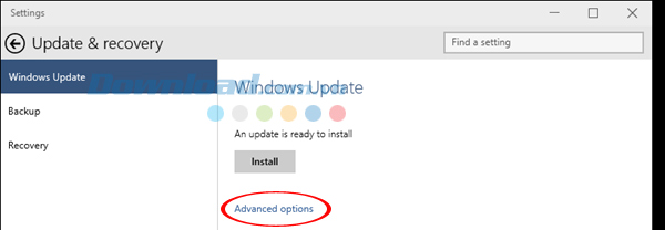 Advanced options Cách không cho Windows 10 tự động cập nhật hiệu quả nhất