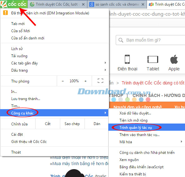 Cách sửa lỗi Cốc Cốc dùng quá nhiều RAM