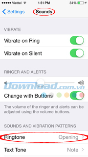 Vào Rigntone trên iPhone