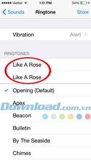 Nhạc chuông đã được cài đặt thành công