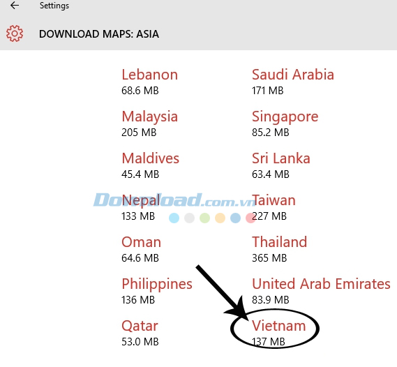 Chọn Quốc gia cần tải bản đồ ngoại tuyến trên Windows 10 Chọn Quốc gia cần tải bản đồ ngoại tuyến trên Windows 10