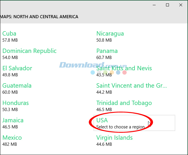Chọn nước cần tải bản đồ Chọn nước cần tải bản đồ