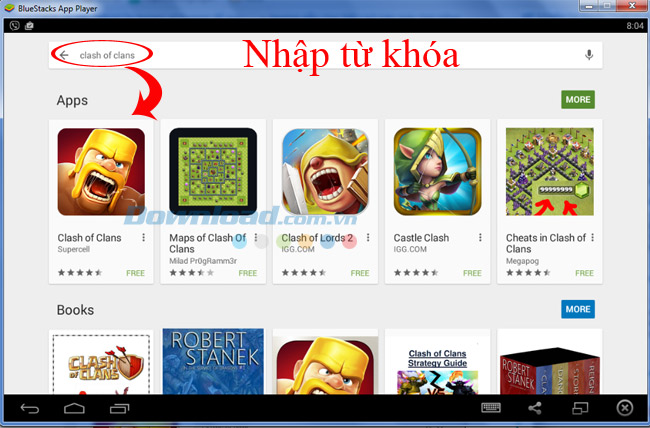 Tìm kiếm game trên Store