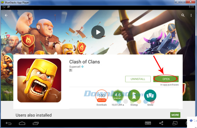 Nhấp vào Open để mở game