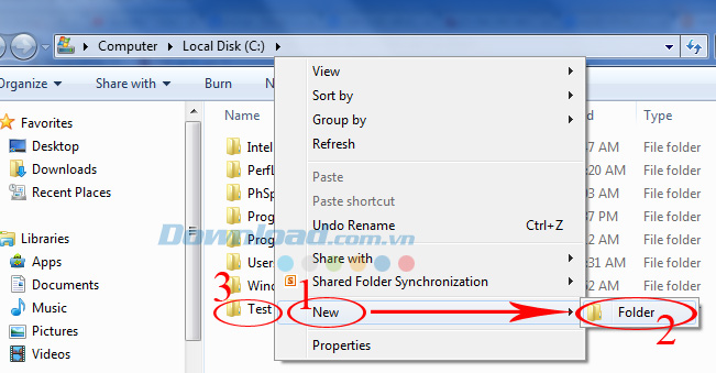 Tạo file test mới Tạo file test mới