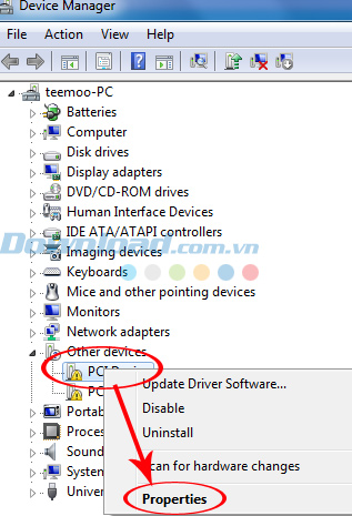 Properties trên Other devices Properties trên Other devices