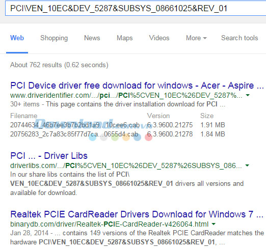 Tìm kiếm thông tin về phần còn thiếu trên mạng Tìm kiếm thông tin về phần còn thiếu trên mạng