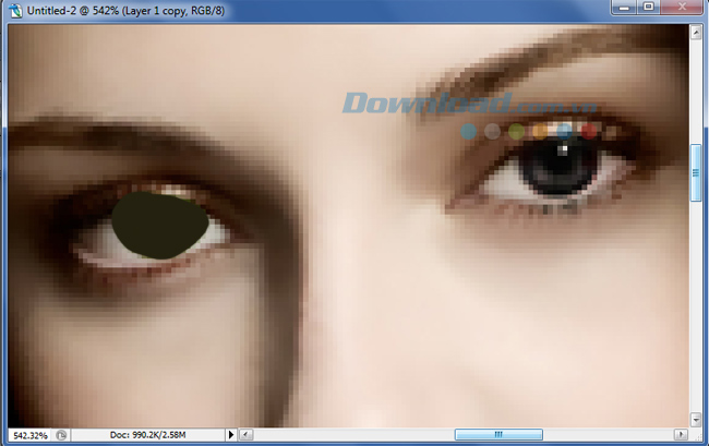 Dùng Brush để tô vào vị trí cần chỉnh sửa