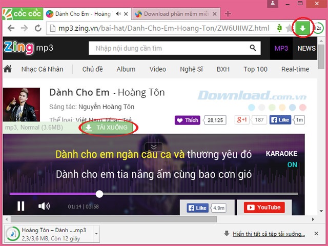 Cốc Cốc tải nhạc trên Zing Cốc Cốc tải nhạc trên Zing