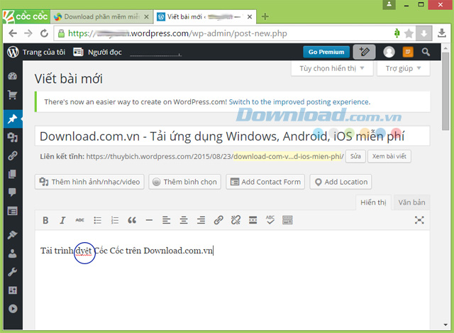 Cốc Cốc bắt lỗi chính tả khi soạn thảo văn bản Cốc Cốc bắt lỗi chính tả khi soạn thảo văn bản