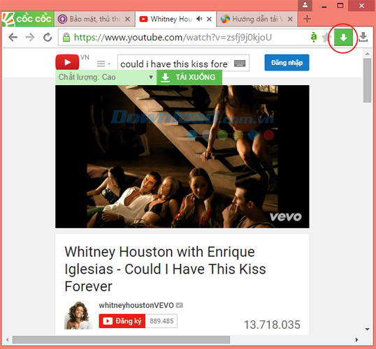 Cốc Cốc bắt link tải video YouTube Cốc Cốc bắt link tải video YouTube