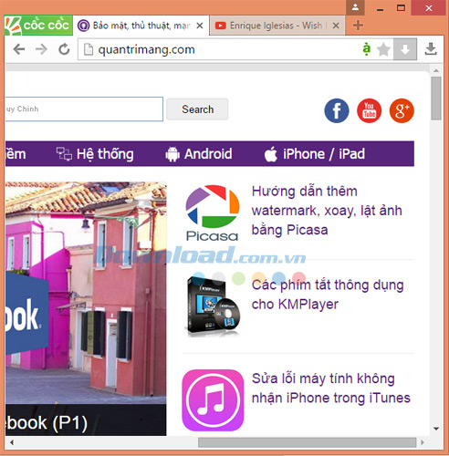 Giao diện Cốc Cốc Giao diện Cốc Cốc