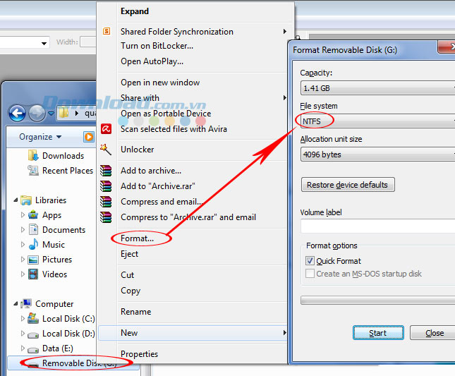 Format lại usb Format lại usb