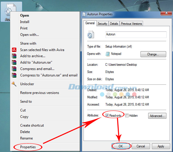 tick vào Read only tick vào Read only