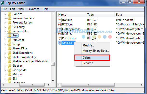 xóa file ms32dll xóa file ms32dll