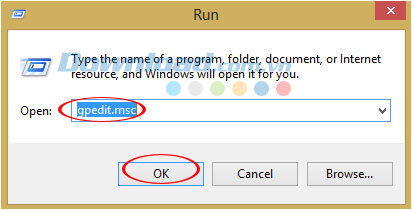 nhập từ khóa gpedit.msc nhập từ khóa gpedit.msc