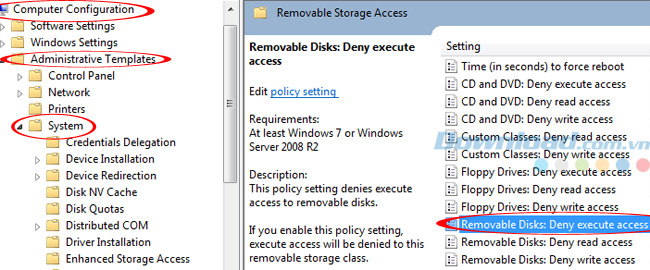 Nhấp đúp vào deny execute access Nhấp đúp vào deny execute access