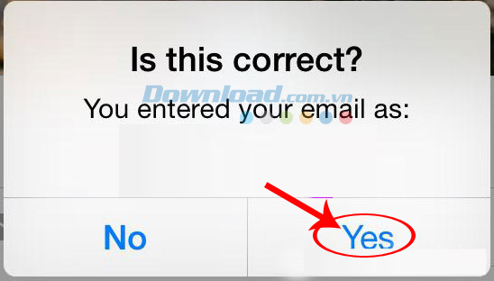 Nhấp vào Yes để tiếp tục