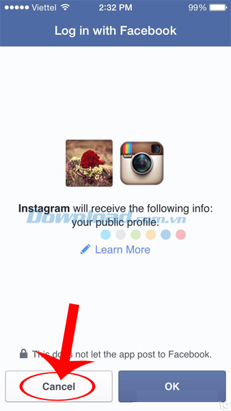 Nhấp chọn Cancel