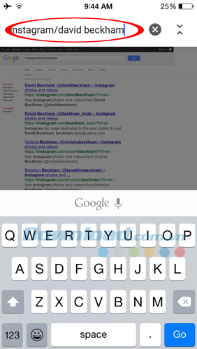Chọn người cần tải ảnh