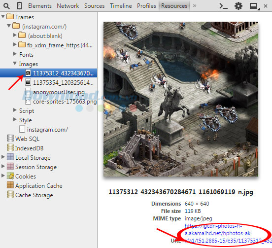Chọn ảnh cần tải về