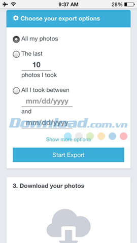 Choose your export options