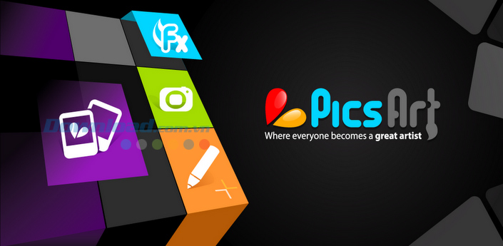 Dùng ứng dụng picsart trên điện thoại để đóng khung ảnh