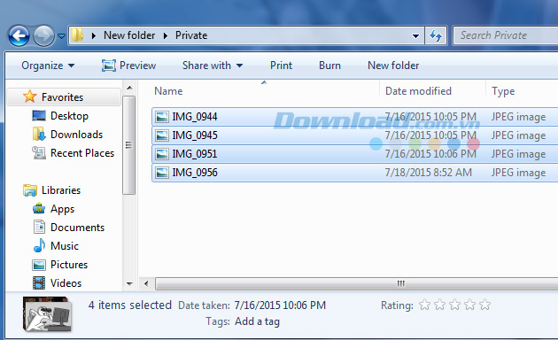 chuyển các tài liệu quan trọng vào trong file Private chuyển các tài liệu quan trọng vào trong file Private