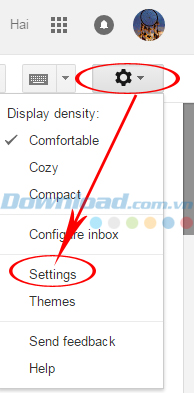Chọn vào Settings