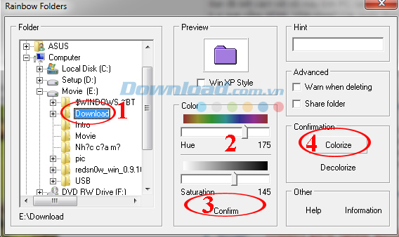 Chọn folder muốn đổi màu Chọn folder muốn đổi màu