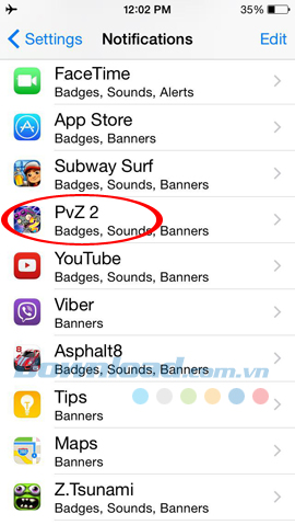 Tắt thông báo của PvZ2